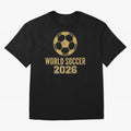 Retro World Soccer 2026 Design Oversized T-Shirt Embrace the FIFA World Cup 2026 Group Stage Journey through Mbappe and Neymar Highlights, Argentina, France and Brazil Pride, Global Supporter Spirit, Legendary Goals, National Colors and Tournament