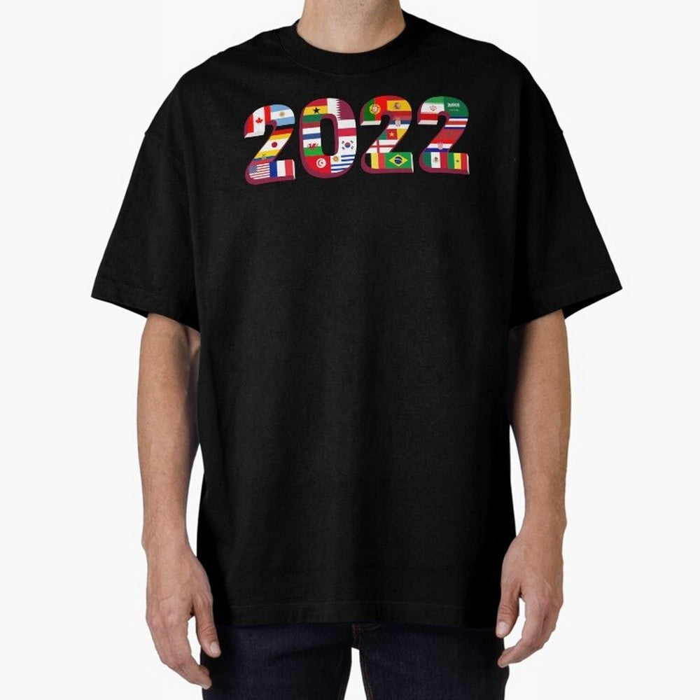 All the 32 Teams that Played in 2022 in Qatar for Football Fans Oversized T-Shirt Wear the Spirit of FIFA World Cup 2026 Filled with Messi and Cristiano Ronaldo, England, France and Netherlands Energy, Stadium Chants, National Pride, Trophy Dreams