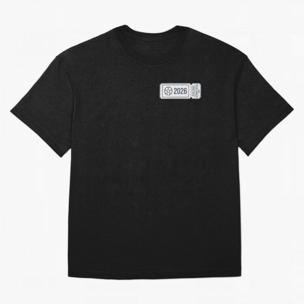 World Cup 2026 EVENT Ticket Admit One Design Oversized T-Shirt Back the Journey through Global Football Passion for FIFA World Cup 2026 Group Stage, Connected to CR7 and Messi, Germany, Match Day Excitement, Supporter Culture, Golden Goals and