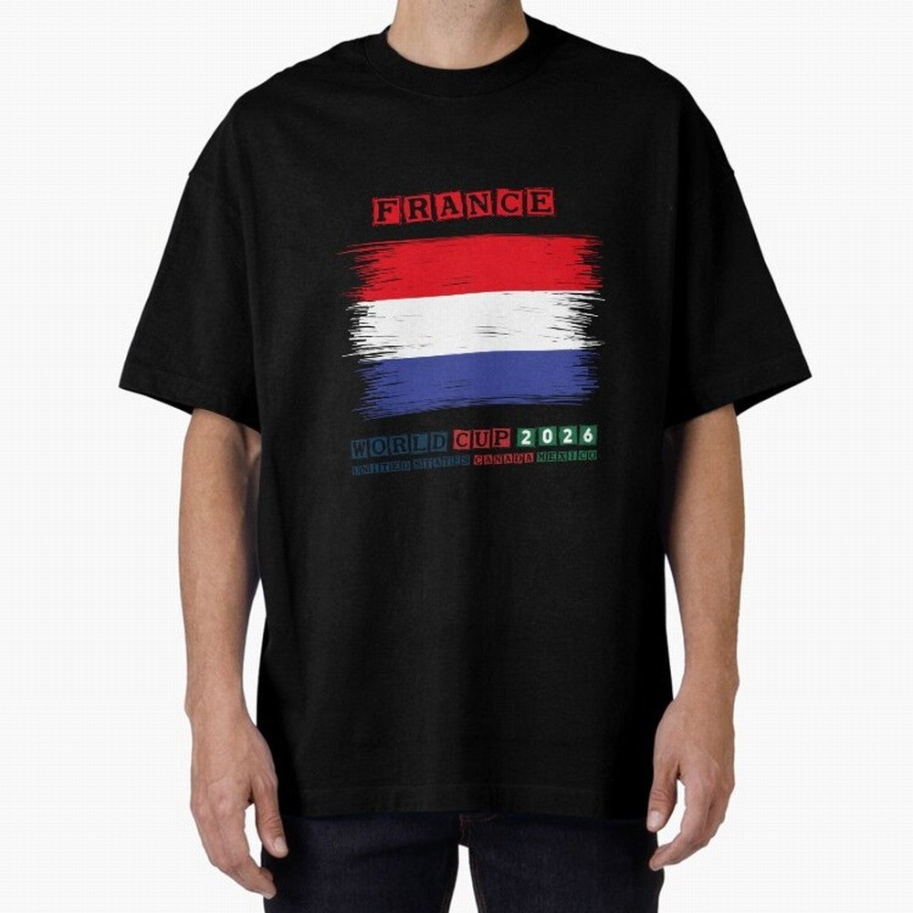 FRANCE WORLD CUP 2026 Oversized T-Shirt Celebrate the Stars of FIFA World Cup 2026 Group Stage Spirit, Filled with Brazil, Portugal and Argentina, Messi, Neymar and Mbappe, Tournament Hype, Historic Matchups, Family Viewing Parties and Global