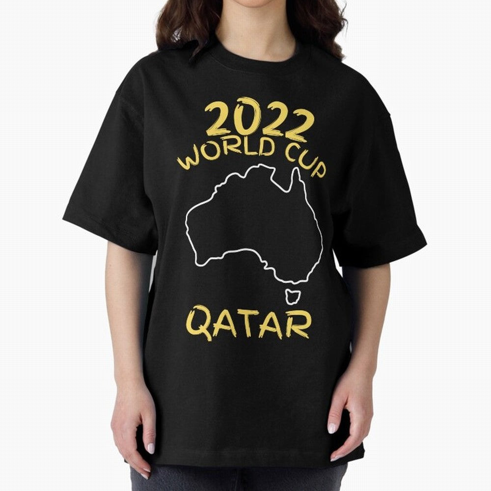 Socceroos World Cup 2022 Qatar Oversized T-Shirt Make the Season About FIFA World Cup 2026 USA Canada Mexico for Fans of Messi and Brazil, Bringing Championship Spirit, Famous Goals, Roaring Crowds and International Football Unity; Ideal for