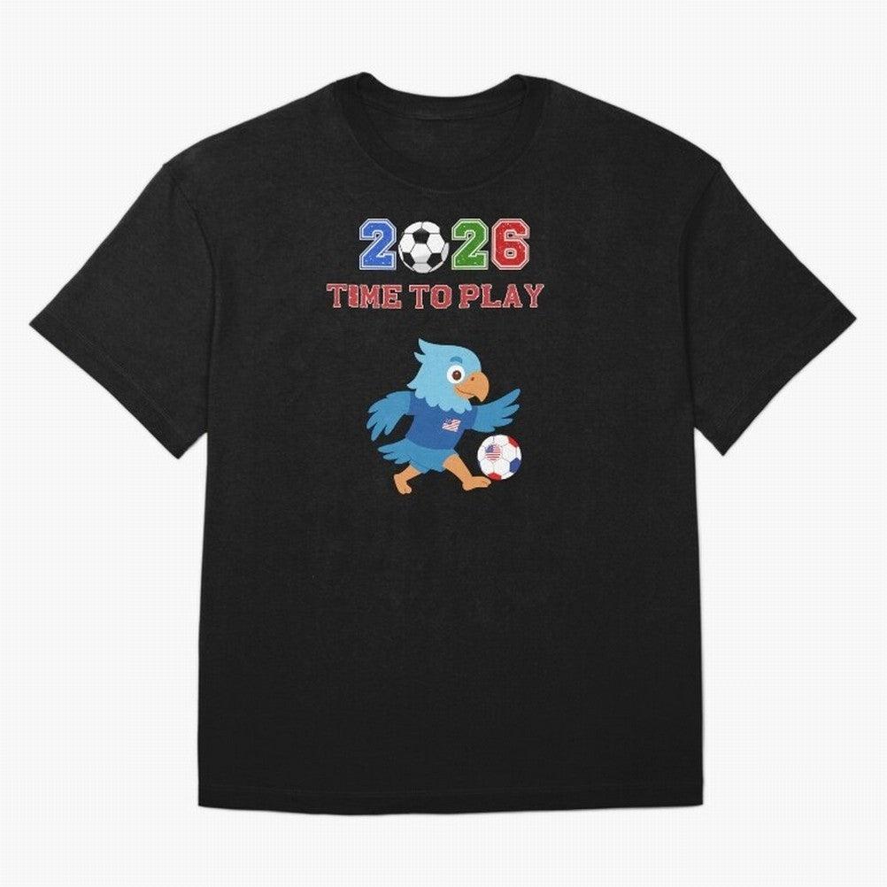 USA Soccer Eagle Mascot 2026 Time To Play Football Oversized T-Shirt Show Support during the FIFA World Cup 2026 Group Stage Journey through Messi and Cristiano Ronaldo Highlights, Brazil Pride, Match Day Excitement, Supporter Culture, Golden Goals