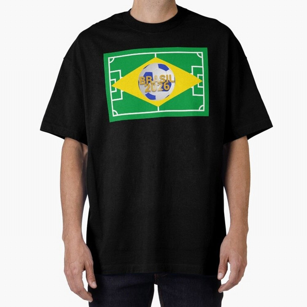Brazil World Cup 2026 Oversized T-Shirt Capture the FIFA World Cup 2026 Journey through Cristiano Ronaldo, Haaland and CR7 Highlights, Brazil Pride, Classic Soccer Heritage, Championship Pressure, Fan Loyalty and International Pride; Great for