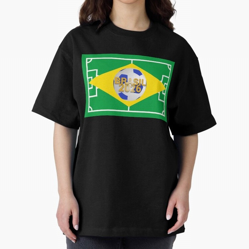 Brazil World Cup 2026 Oversized T-Shirt Capture the FIFA World Cup 2026 Journey through Cristiano Ronaldo, Haaland and CR7 Highlights, Brazil Pride, Classic Soccer Heritage, Championship Pressure, Fan Loyalty and International Pride; Great for