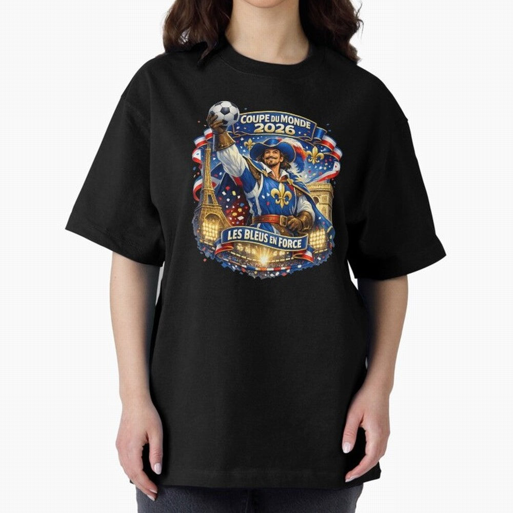 France World Cup 2026 Supporter Oversized T-Shirt Celebrate National Team Dreams in Global Football Passion for FIFA World Cup 2026, Celebrating Haaland and Mbappe, France and Portugal, Stadium Memories, Football Loyalty, International Chants and