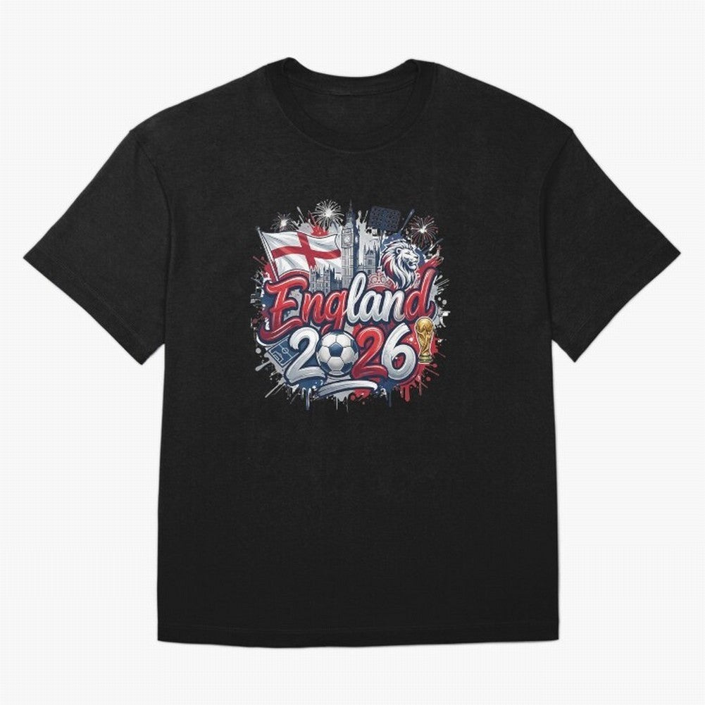 England World Cup 2026 Football Legacy Oversized T-Shirt Turn Every Weekend Toward Global Football Passion for FIFA World Cup 2026, Celebrating Messi, CR7 and Mbappe, Spain and Netherlands, Goal Celebration Energy, Supporter Heritage, Football