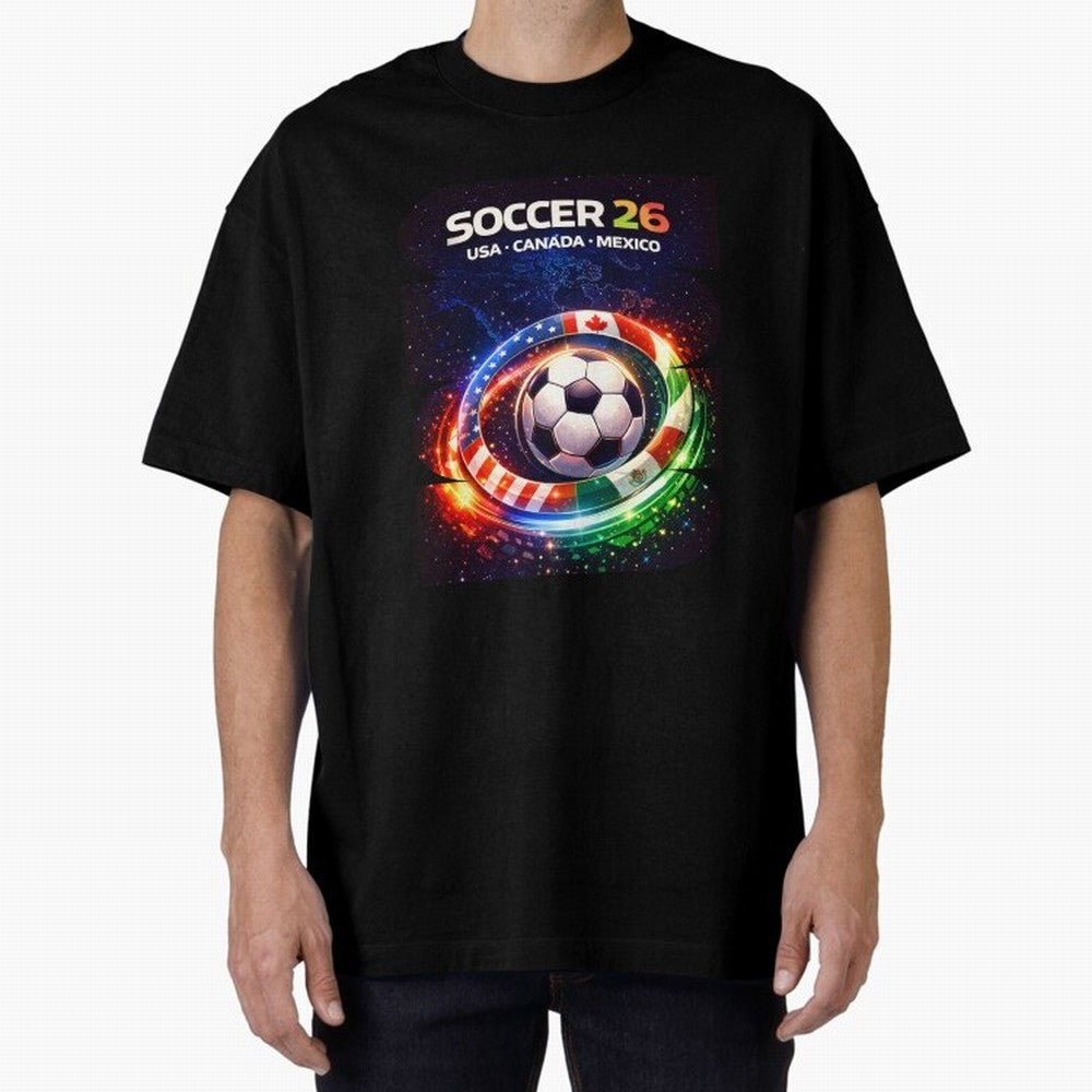 North America Soccer 2026 Shirt, Soccer 26 USA Canada Mexico Fan Tee, United 2026 Soccer Graphic Oversized T-Shirt Show Passion for the Stars of FIFA World Cup 2026 Group Stage Highlighting Neymar, Germany Energy, Goal Celebration Energy, Supporter