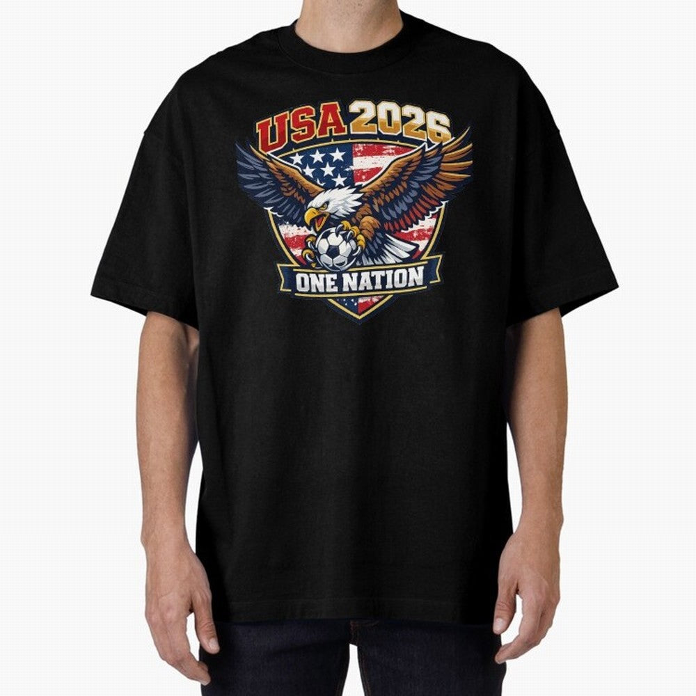 USA Canada Mexico Soccer Cup Oversized T-Shirt Bring Trophy Dreams to FIFA World Cup 2026 Group Stage Spirit, Inspired by Portugal, Haaland, Football Passion, Legendary Performances, Festival Vibes and Supporter Community; Perfect for Fans,
