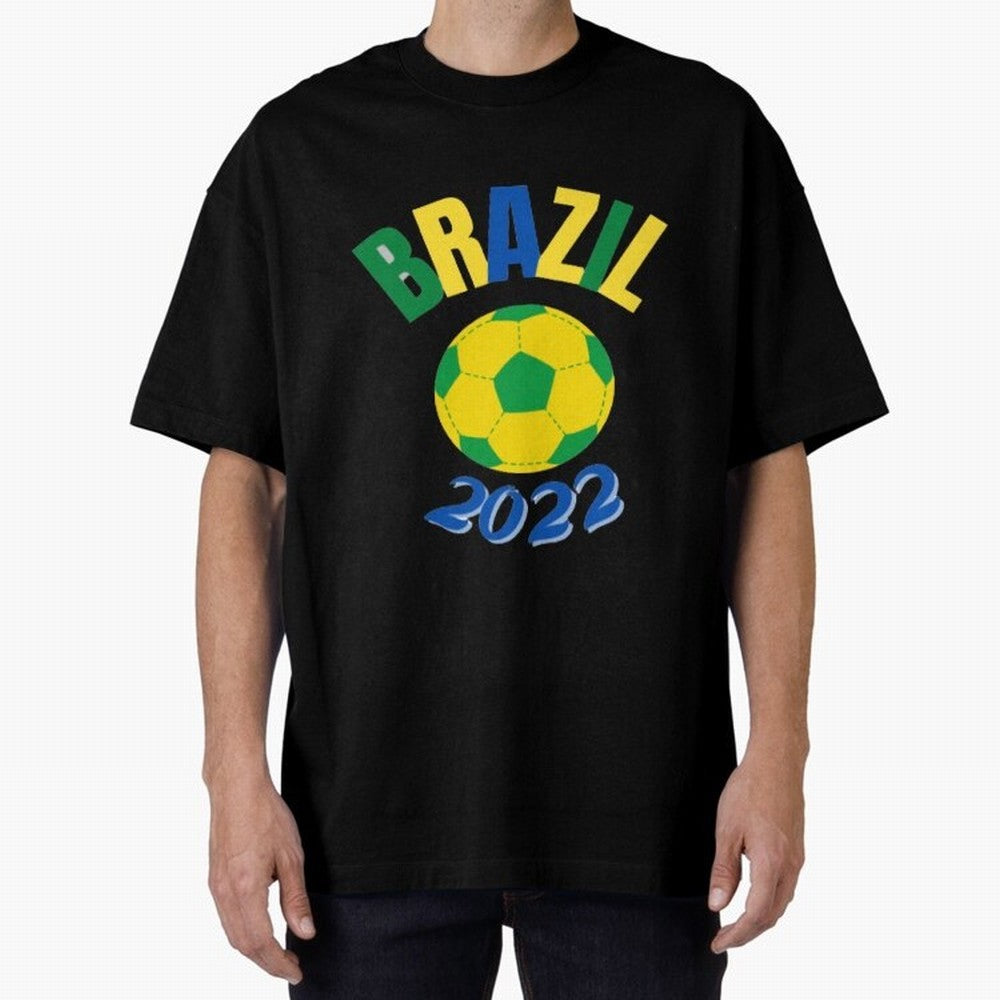 Brazil FIFA world cup 2022 T shirt Oversized T-Shirt Celebrate Classic Football Spirit in Match Day Hype around FIFA World Cup 2026, Neymar, Haaland and Cristiano Ronaldo, Brazil, Portugal and Argentina, Worldwide Fan Energy, Dramatic Goals,