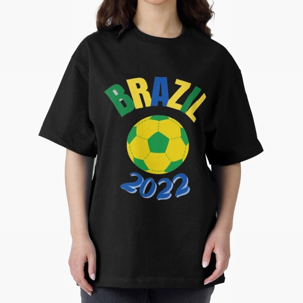 Brazil FIFA world cup 2022 T shirt Oversized T-Shirt Celebrate Classic Football Spirit in Match Day Hype around FIFA World Cup 2026, Neymar, Haaland and Cristiano Ronaldo, Brazil, Portugal and Argentina, Worldwide Fan Energy, Dramatic Goals,