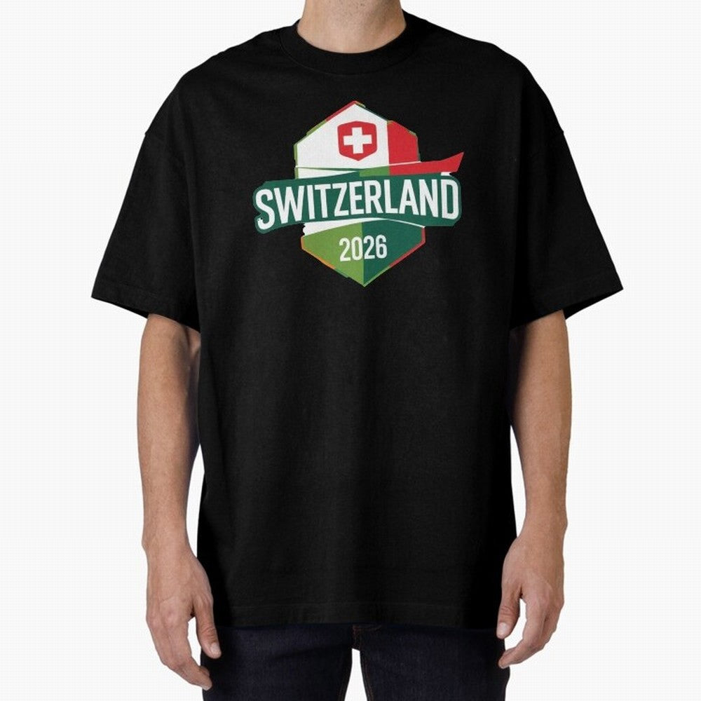 Switzerland WC2026 Oversized T-Shirt Refresh the FIFA World Cup 2026 Group Stage Journey through Neymar, Haaland and Cristiano Ronaldo Highlights, Argentina, France and Brazil Pride, Match Day Excitement, Supporter Culture, Golden Goals and Global