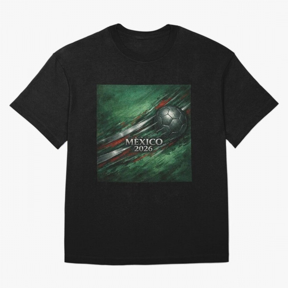 Mexico 2026 Football with Metallic Silver Line Oversized T-Shirt Fuel the Hype around FIFA World Cup 2026 Group Stage Spirit, Capturing France and Portugal, Messi, CR7 and Mbappe, Stadium Memories, Football Loyalty, International Chants and