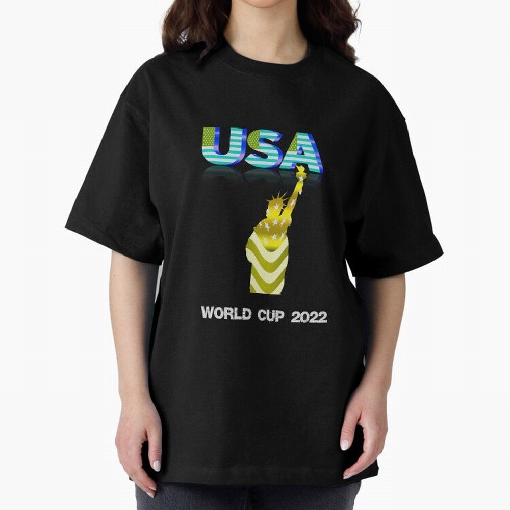 USA World Cup 2022 Oversized T-Shirt Celebrate the Next Chapter of FIFA World Cup 2026 USA Canada Mexico Centered on Haaland and Mbappe, England and Germany Energy, Worldwide Fan Energy, Dramatic Goals, Stadium Lights and Championship Celebrations;