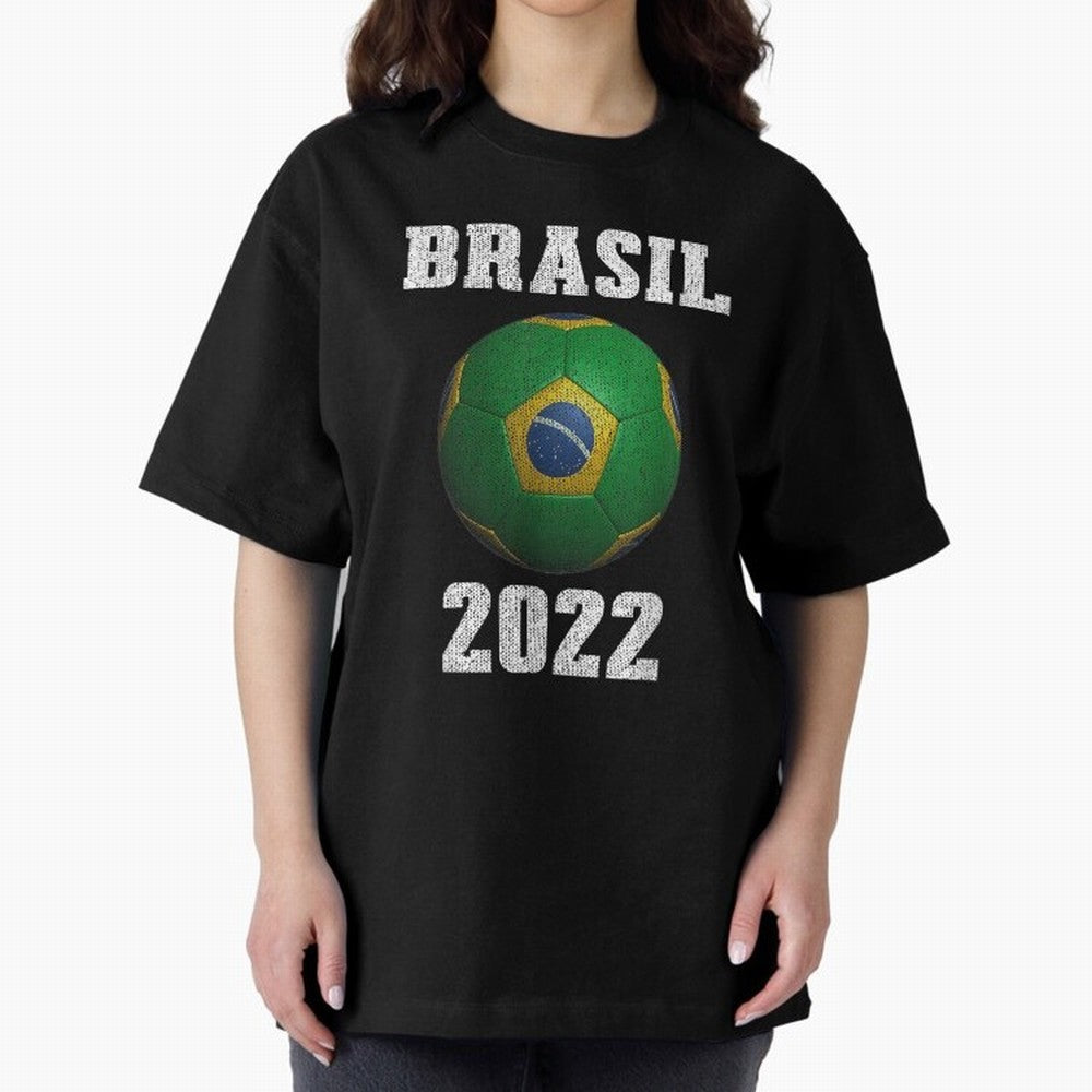 Brasil Flag Soccer Jersey Football Graphic Design T-Shirt Oversized T-Shirt Support Your Favorite Stars during FIFA World Cup 2026 Highlighting Cristiano Ronaldo, England, France and Netherlands Energy, Football Passion, Legendary Performances,