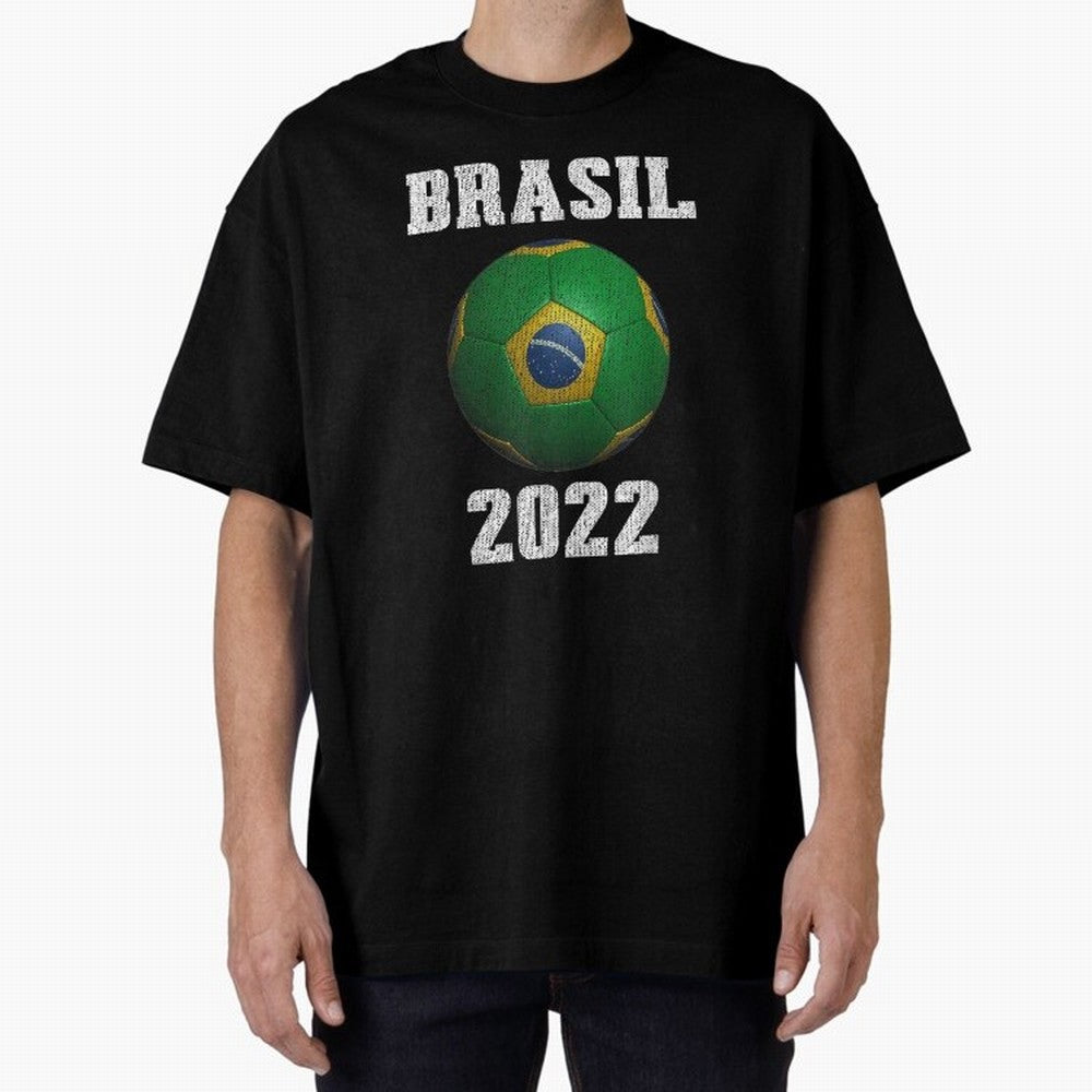 Brasil Flag Soccer Jersey Football Graphic Design T-Shirt Oversized T-Shirt Support Your Favorite Stars during FIFA World Cup 2026 Highlighting Cristiano Ronaldo, England, France and Netherlands Energy, Football Passion, Legendary Performances,