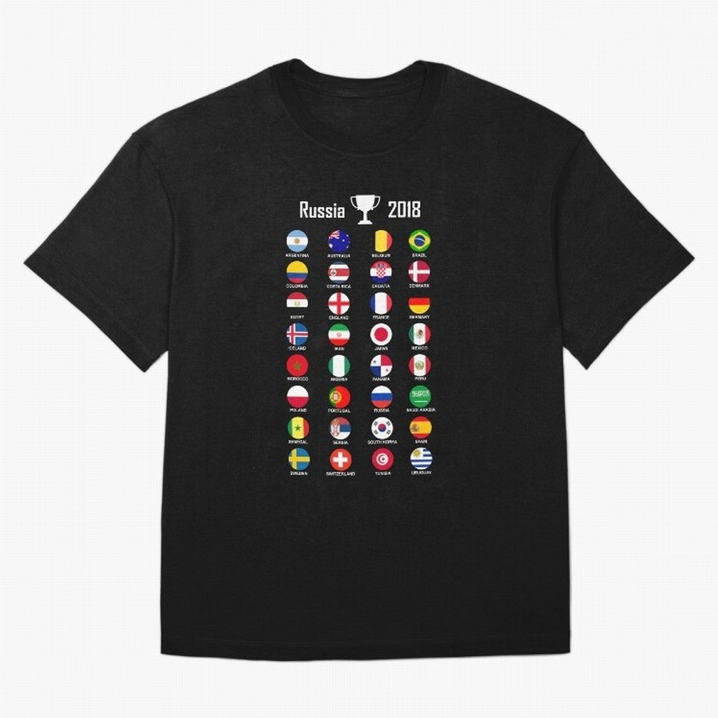 Russia 2018 Football Soccer Championship Oversized T-Shirt Support Iconic Players in FIFA World Cup 2026 USA Canada Mexico Inspired by Cristiano Ronaldo, Spain and Netherlands Energy, Retro Football Energy, Iconic Rivalries, Trophy Chase Drama and
