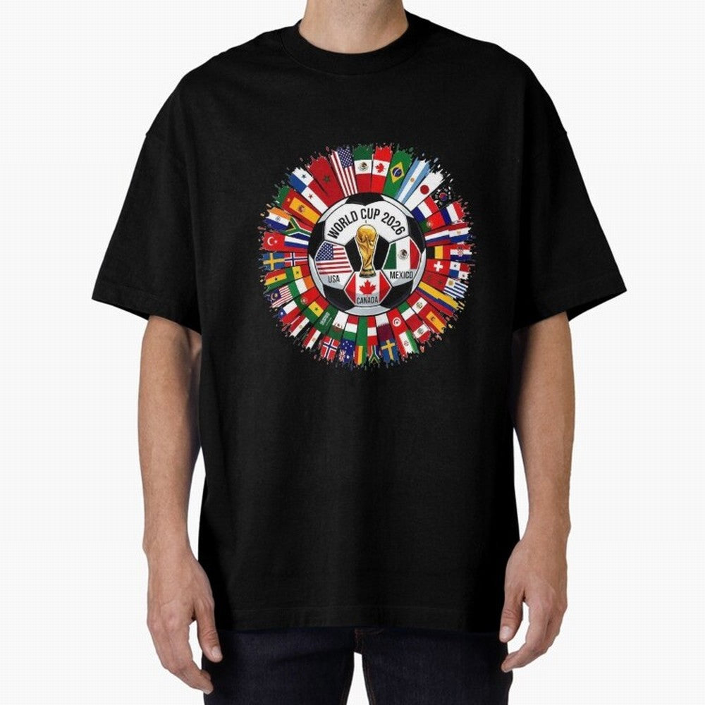 USA Canada Mexico 2026 Football Celebration Fan Art Oversized T-Shirt Bring Stadium Energy to Match Day Hype around FIFA World Cup 2026 USA Canada Mexico, Cristiano Ronaldo, Haaland and CR7, France and Portugal, Football Passion, Legendary