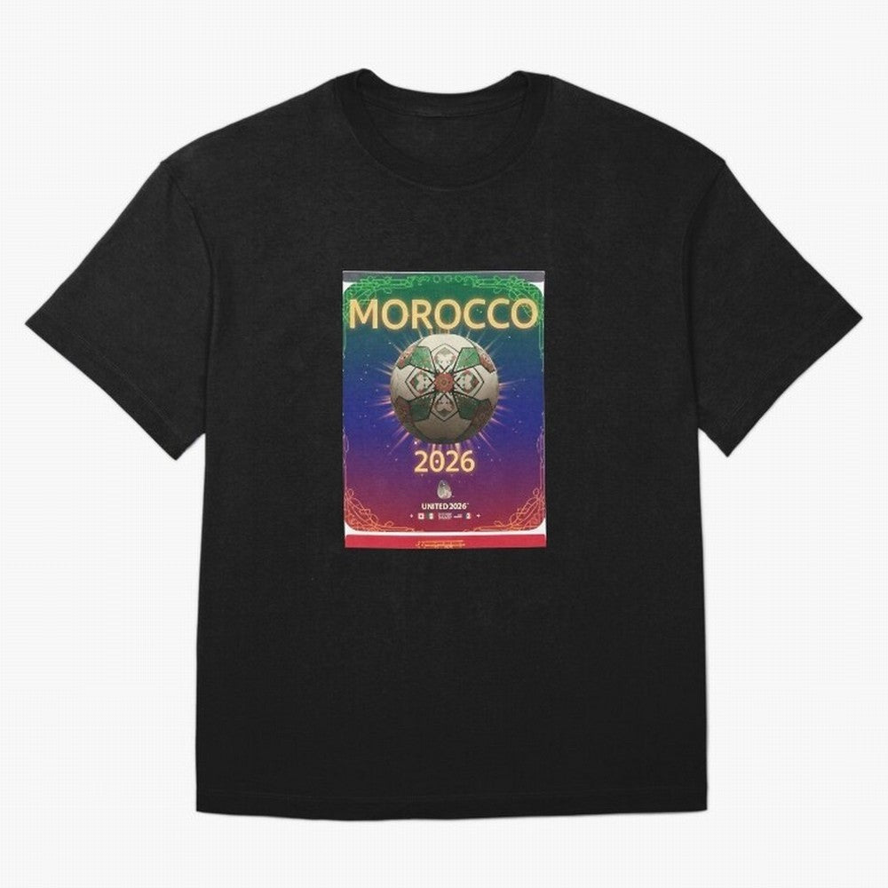 Morocco 2026 World Cup - Traditional Zellige Football Oversized T-Shirt Celebrate the Next Chapter of FIFA World Cup 2026 USA Canada Mexico Inspired by Messi, Neymar and Mbappe, Argentina, France and Brazil Energy, Sports Nostalgia, International