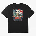 Road to 2026 USA Mexico Canada Soccer Design Oversized T-Shirt Back the Journey through the FIFA World Cup 2026 Journey through Haaland Highlights, France and Portugal Pride, Football Festival Excitement, Trophy Ambitions, Country Rivalries and