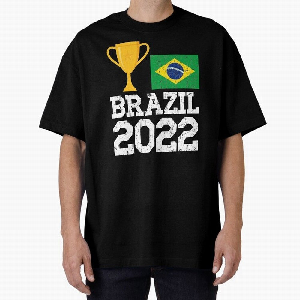 Brazil Soccer Team Fan Football Brazilian Flag 2022 T-Shirt - Brazil T shirt Soccer - Brazil Flag Vintage - Brazilian Oversized T-Shirt Show Love for Legendary Goals in FIFA World Cup 2026 USA Canada Mexico Made for Mbappe, Brazil Energy, Stadium