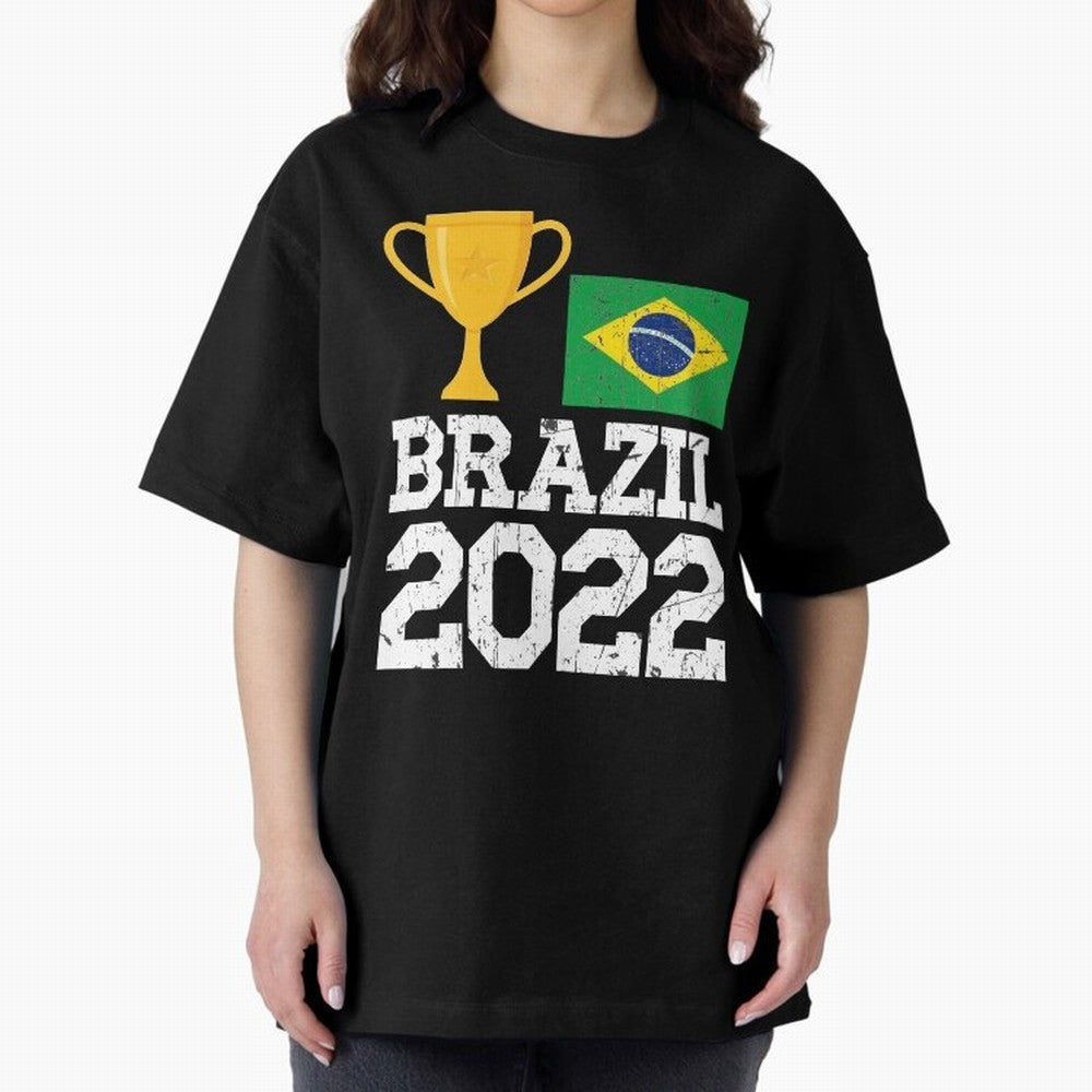 Brazil Soccer Team Fan Football Brazilian Flag 2022 T-Shirt - Brazil T shirt Soccer - Brazil Flag Vintage - Brazilian Oversized T-Shirt Show Love for Legendary Goals in FIFA World Cup 2026 USA Canada Mexico Made for Mbappe, Brazil Energy, Stadium