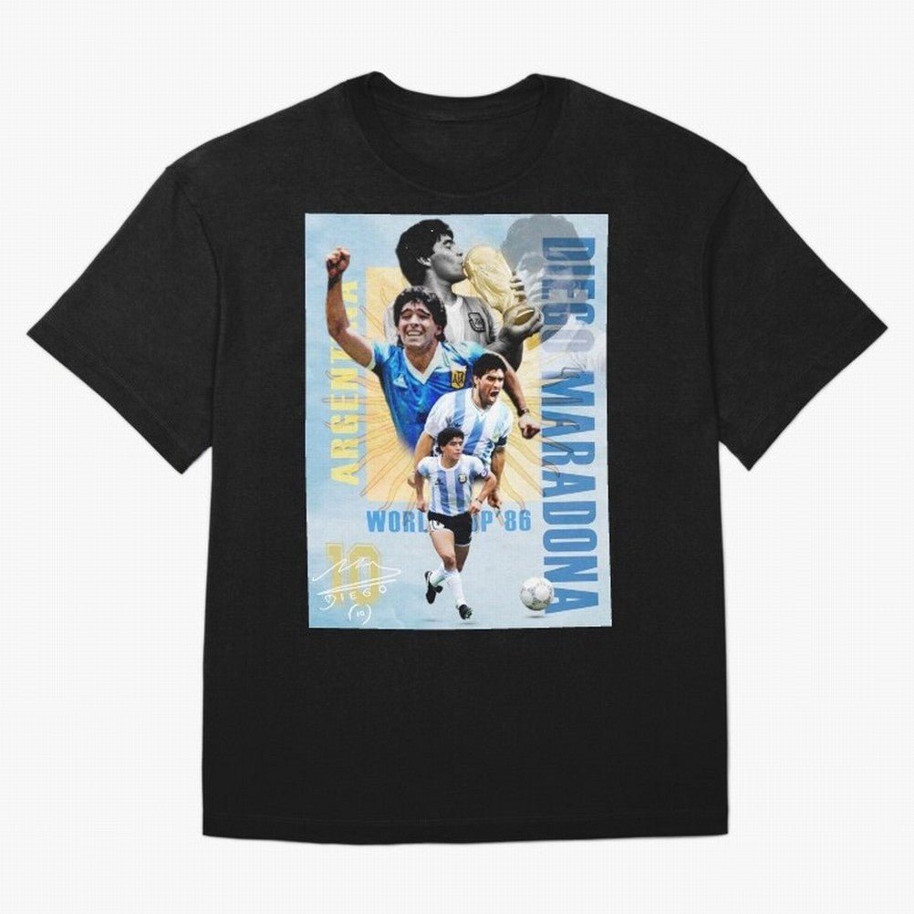 Diego Maradona Argentina Poster - Iconic World Cup Legend Art Print Oversized T-Shirt Celebrate National Team Dreams in Global Football Passion for FIFA World Cup 2026 USA Canada Mexico, Inspired by Messi, Neymar and Mbappe, Spain, Stadium Chants,
