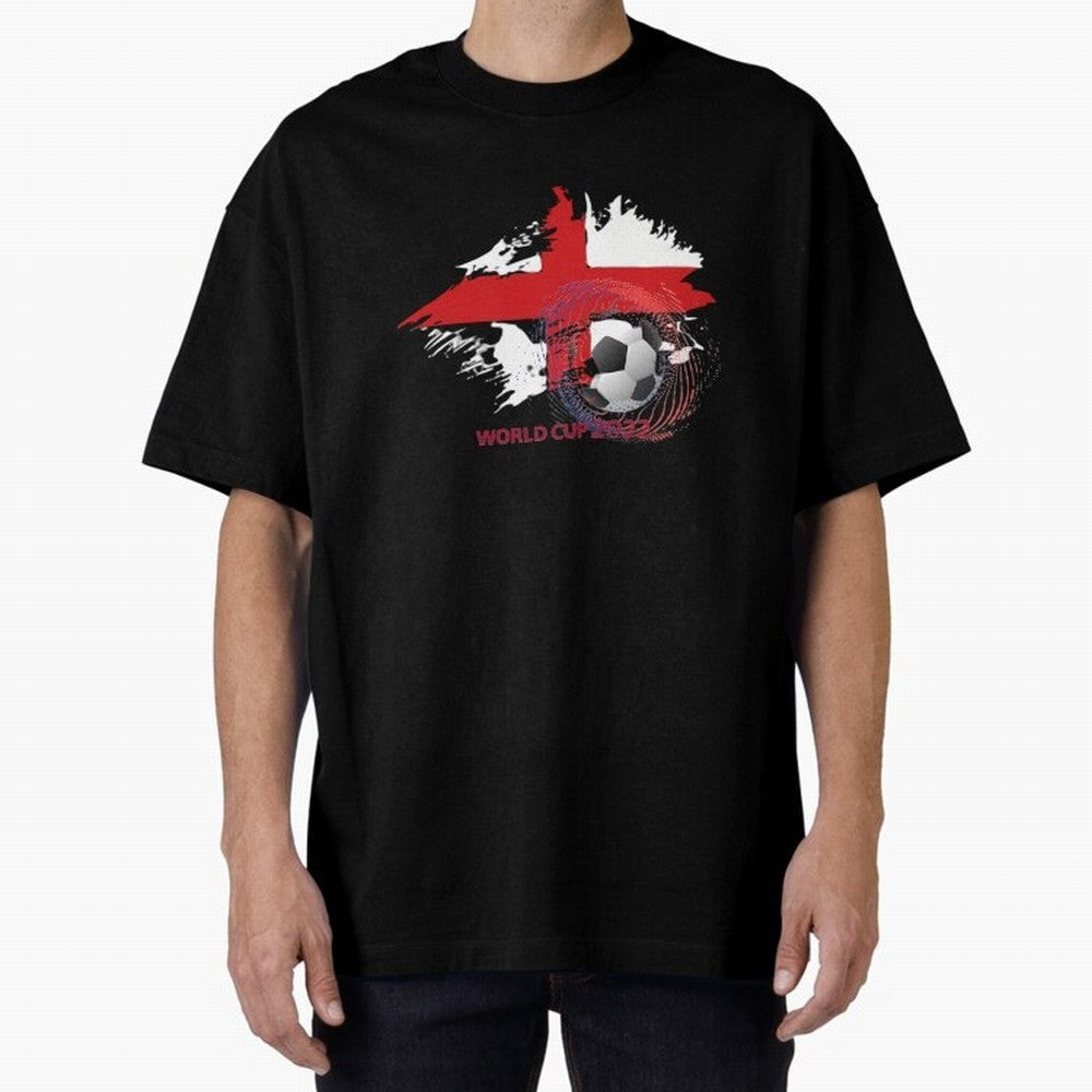 England World Cup 2022 Oversized T-Shirt Show Up for the Glory of Global Football Passion for FIFA World Cup 2026 USA Canada Mexico, Celebrating CR7, Portugal, Spain and Germany, Stadium Memories, Football Loyalty, International Chants and