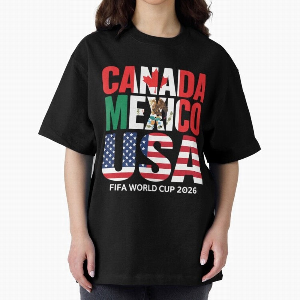 world cup 2026 hosts - canada mexico usa soccer fan Oversized T-Shirt Make the Season About FIFA World Cup 2026 Built around CR7 and Messi, Brazil, Portugal and Argentina Energy, Retro Football Energy, Iconic Rivalries, Trophy Chase Drama and