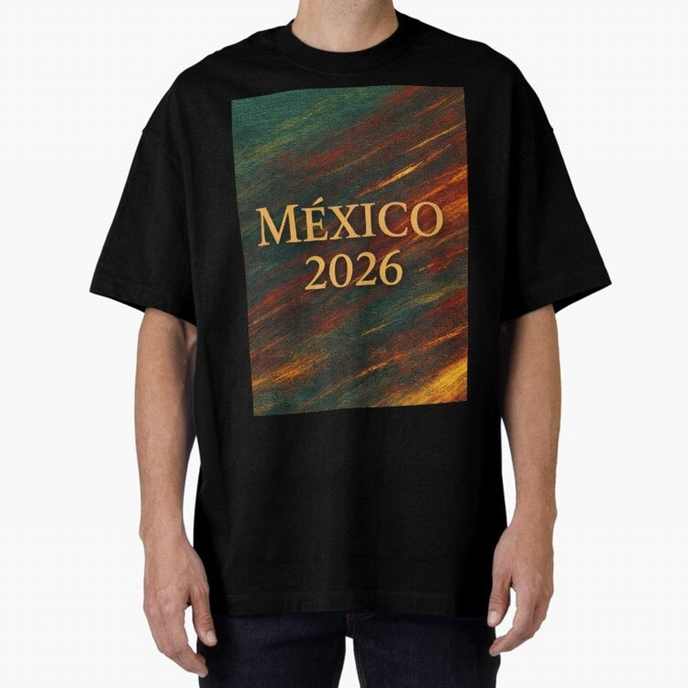 Mexico 2026 Arc of Color - Elegant and Luxury Design for Soccer Fans Oversized T-Shirt Honor Champions and Dreams in Match Day Hype around FIFA World Cup 2026 USA Canada Mexico, Messi, Spain, Football Festival Excitement, Trophy Ambitions, Country