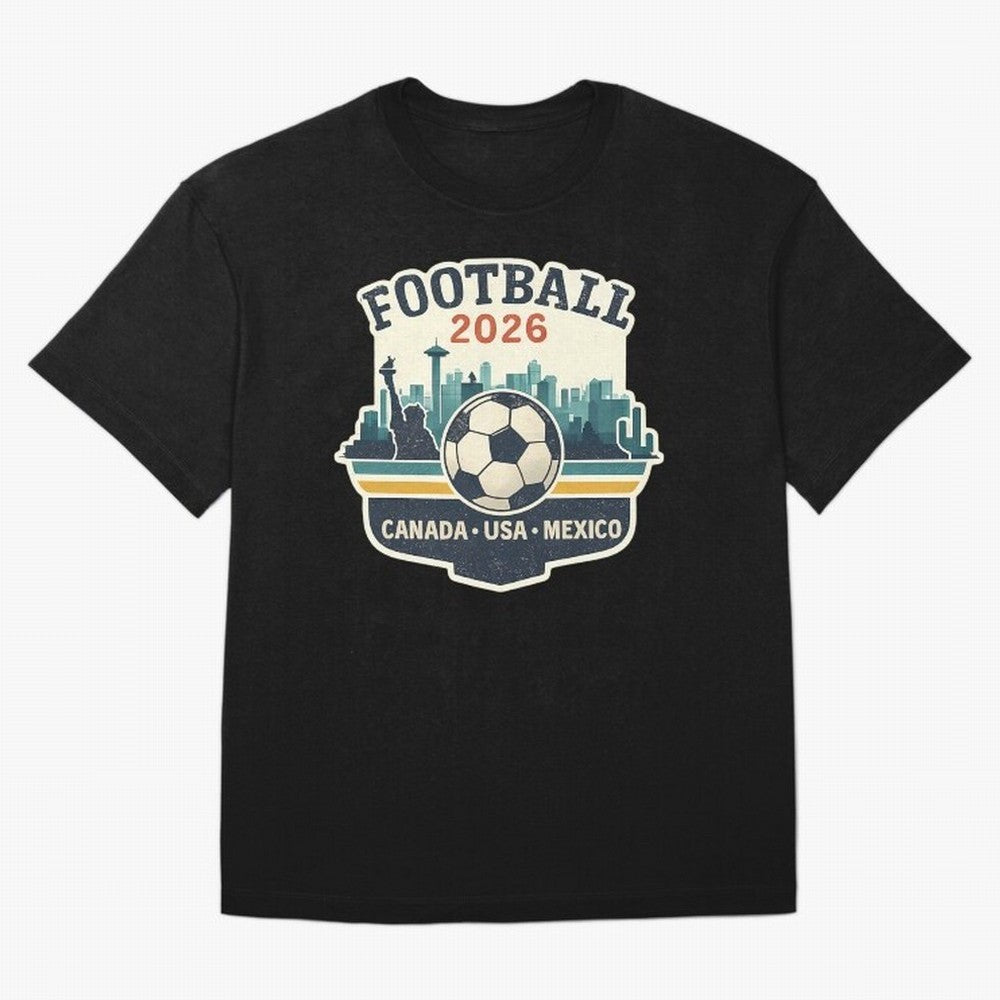 Football 2026 One World One Goal Oversized T-Shirt Show Passion for the Stars of FIFA World Cup 2026 for Fans of Messi and Cristiano Ronaldo and Brazil, Portugal and Argentina, Bringing Football Festival Excitement, Trophy Ambitions, Country