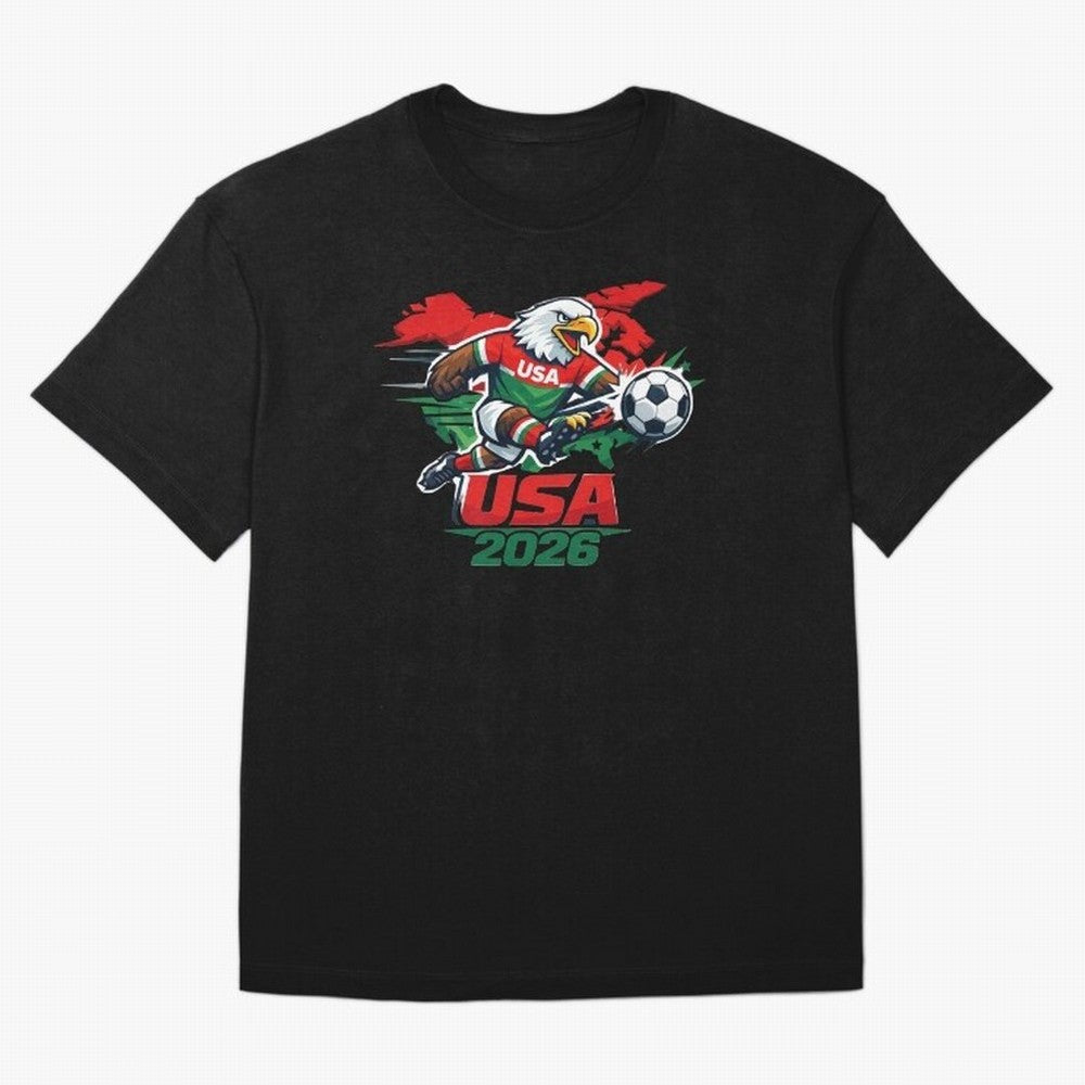 USA Canada Mexico Soccer Cup Oversized T-Shirt Celebrate Football Heritage in Match Day Hype around FIFA World Cup 2026 Group Stage, Mbappe, Netherlands, Worldwide Fan Energy, Dramatic Goals, Stadium Lights and Championship Celebrations; Perfect