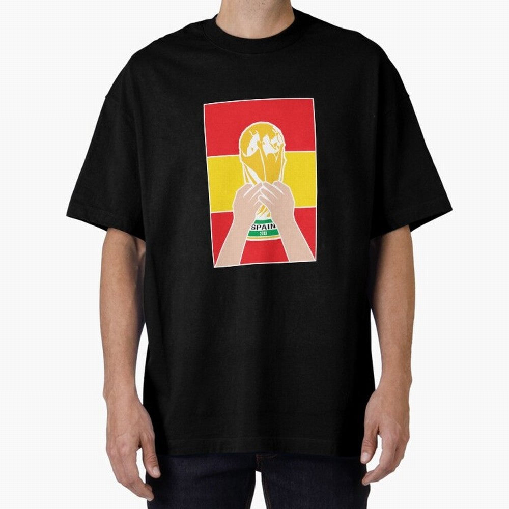 Champion Spain 2010 Oversized T-Shirt Celebrate the Magic of FIFA World Cup 2026 Group Stage Capturing Messi, Portugal, Spain and Germany Energy, Worldwide Fan Energy, Dramatic Goals, Stadium Lights and Championship Celebrations; Ideal for Football