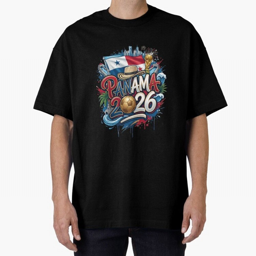 Panama World Cup 2026 Football Legacy Oversized T-Shirt Upgrade FIFA World Cup 2026 Group Stage Spirit, Highlighting Netherlands, Cristiano Ronaldo, Match Day Excitement, Supporter Culture, Golden Goals and Global Football Passion; Made for