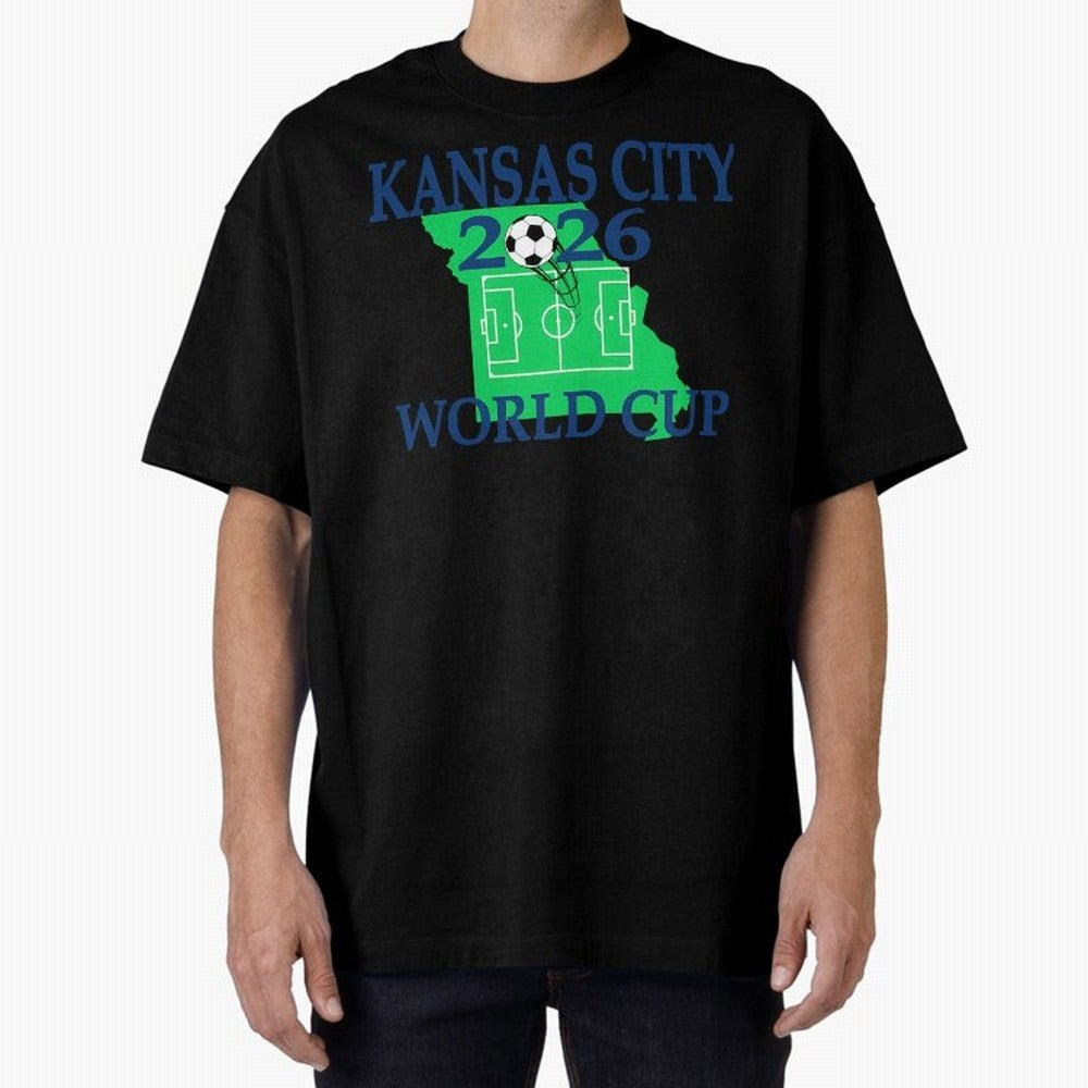Kansas City 2026 world cup Oversized T-Shirt Remember Iconic Moments from FIFA World Cup 2026 for Fans of Haaland and Mbappe and Argentina and Brazil, Bringing Championship Spirit, Famous Goals, Roaring Crowds and International Football Unity; Made