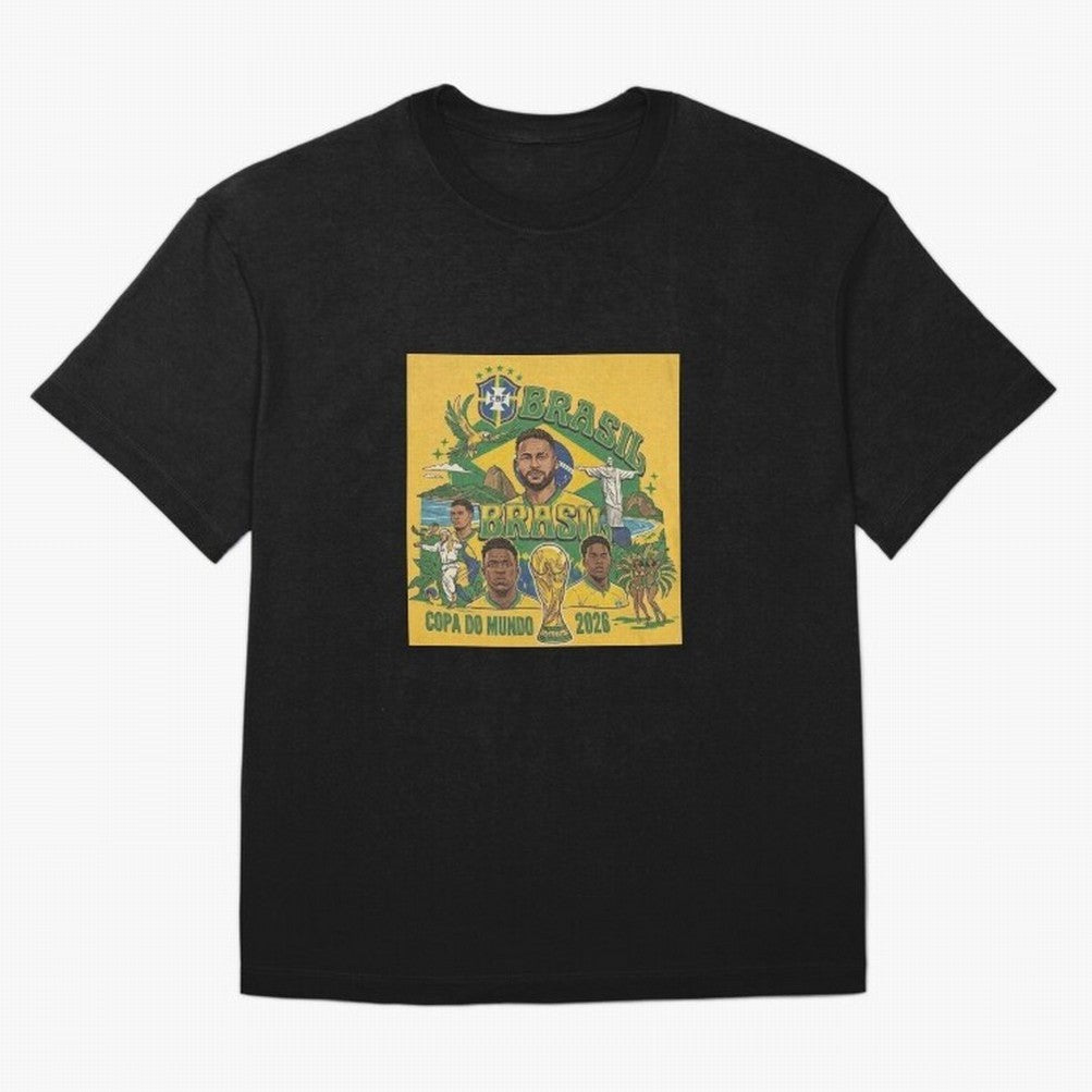 Brazil Football 2026 ¨C Retro World Cup Fan Art Oversized T-Shirt Stand Proud for FIFA World Cup 2026 USA Canada Mexico Spirit, Made for France, CR7, Stadium Memories, Football Loyalty, International Chants and Championship Tradition; Great for