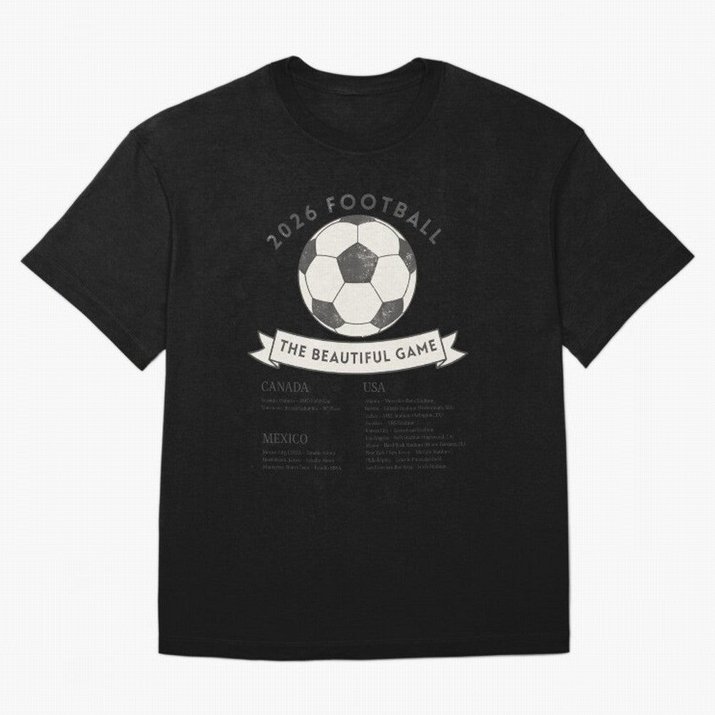 2026 Football Soccer Host Cities Beautiful Game Oversized T-Shirt Feel the Trophy Chase of Match Day Hype around FIFA World Cup 2026 USA Canada Mexico, Neymar, Haaland and Cristiano Ronaldo, Argentina, Champion Mindset, Group Stage Buzz, Knockout