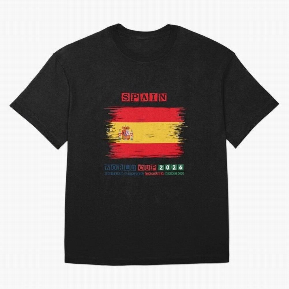 SPAIN WORLD CUP 2026 Oversized T-Shirt Relive FIFA World Cup 2026 USA Canada Mexico for Fans of Messi and France, Bringing Stadium Memories, Football Loyalty, International Chants and Championship Tradition; Great for Supporters Who Love Legendary