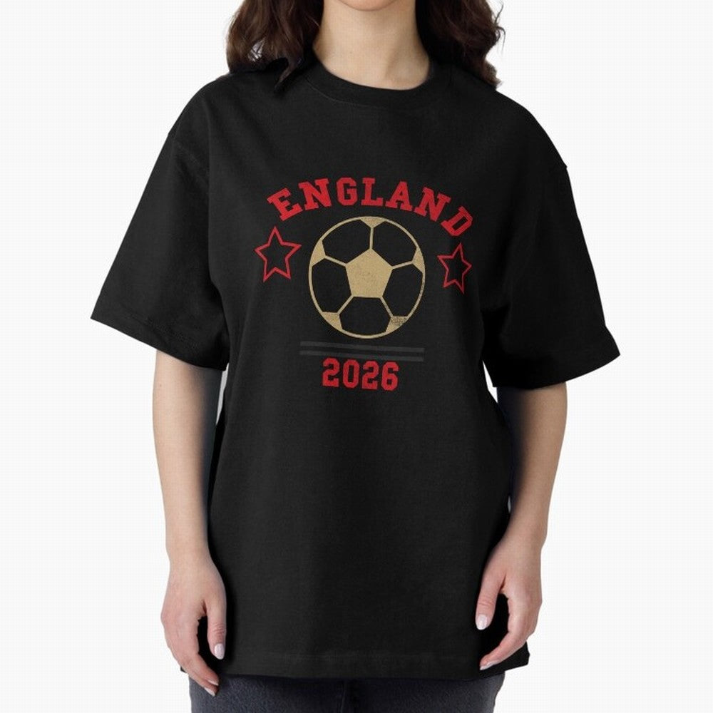 England ¡ª Vintage Soccer Tee Oversized T-Shirt Feel Match Day Hype around FIFA World Cup 2026 Group Stage, Haaland, Portugal, Spain and Germany, Match Day Excitement, Supporter Culture, Golden Goals and Global Football Passion; Made for Collectors