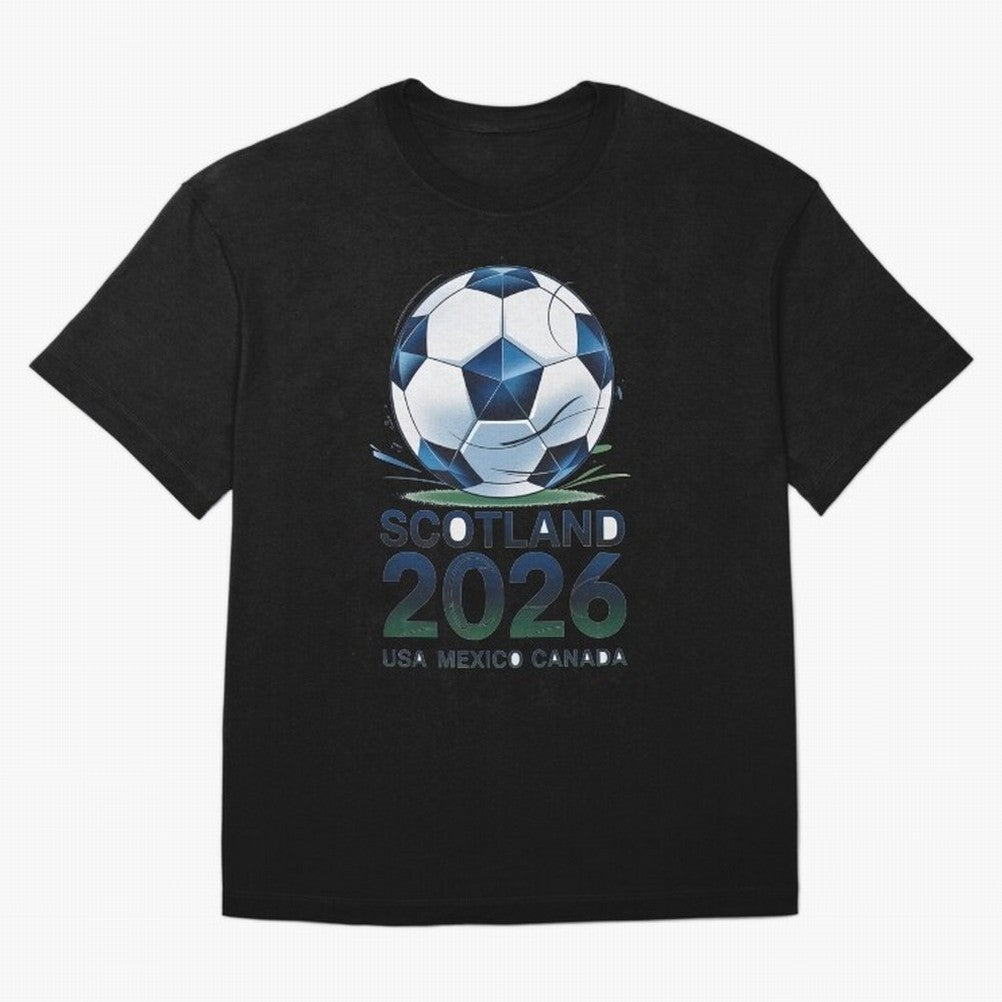 Scotland Soccer Football Design 2026 Oversized T-Shirt Celebrate Rivalries and Pride in FIFA World Cup 2026 for Fans of Neymar and Portugal, Spain and Germany, Bringing Retro Football Energy, Iconic Rivalries, Trophy Chase Drama and Stadium