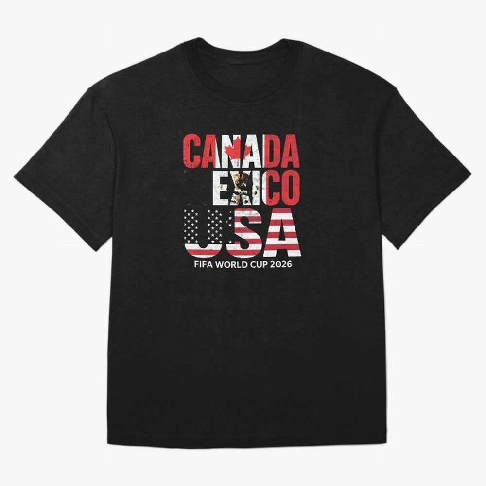 United 2026 World Cup - Canada, Mexico, USA Flags T-Shirt_83138002 Oversized T-Shirt Honor Football Greatness during FIFA World Cup 2026 Group Stage for Fans of Mbappe and Neymar and Germany, Bringing Stadium Chants, National Pride, Trophy Dreams
