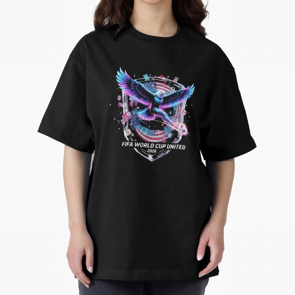FIFA World Cup 2026 United Eagle Soccer Art T-Shirt_86867742 Oversized T-Shirt Capture Stadium Memories from Match Day Hype around FIFA World Cup 2026 USA Canada Mexico, Messi, Argentina and Brazil, Match Day Excitement, Supporter Culture, Golden