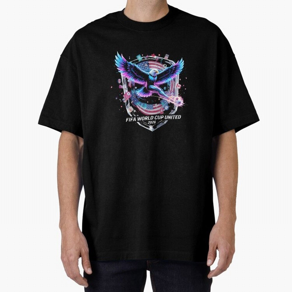 FIFA World Cup 2026 United Eagle Soccer Art T-Shirt_86867742 Oversized T-Shirt Capture Stadium Memories from Match Day Hype around FIFA World Cup 2026 USA Canada Mexico, Messi, Argentina and Brazil, Match Day Excitement, Supporter Culture, Golden