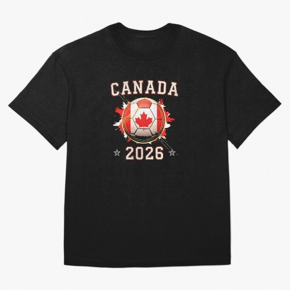 Front Print Canada Soccer World Cup 2026 - Canadian Fan Gift T-Shirt_84561562 Oversized T-Shirt Honor Football Greatness during FIFA World Cup 2026 Spirit, Driven by Argentina and Brazil, CR7 and Messi, Match Day Excitement, Supporter Culture,