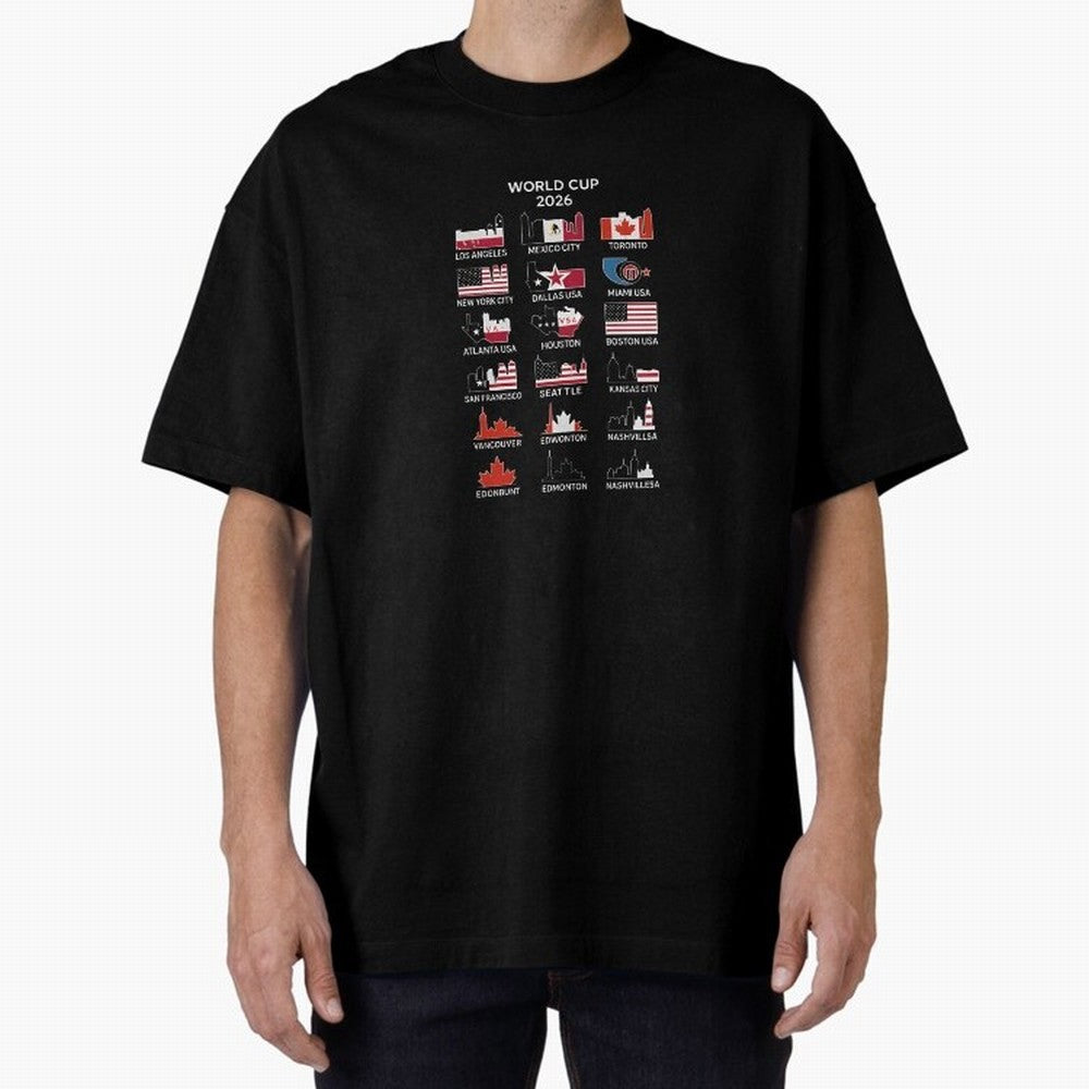 World Cup 2026 Host Cities T-Shirt_84292126 Oversized T-Shirt Remember Iconic Moments from Match Day Hype around FIFA World Cup 2026 Group Stage, CR7, France and Portugal, Global Supporter Spirit, Legendary Goals, National Colors and Tournament