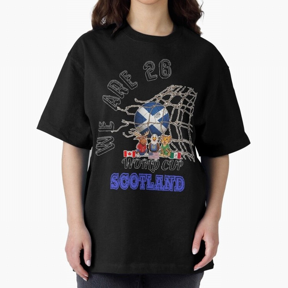 World cup 26 - Scotland Oversized T-Shirt Enjoy Global Football Passion for FIFA World Cup 2026, Built around Neymar, Netherlands, Football Festival Excitement, Trophy Ambitions, Country Rivalries and Star Player Buzz; Perfect for Fans, Collectors,