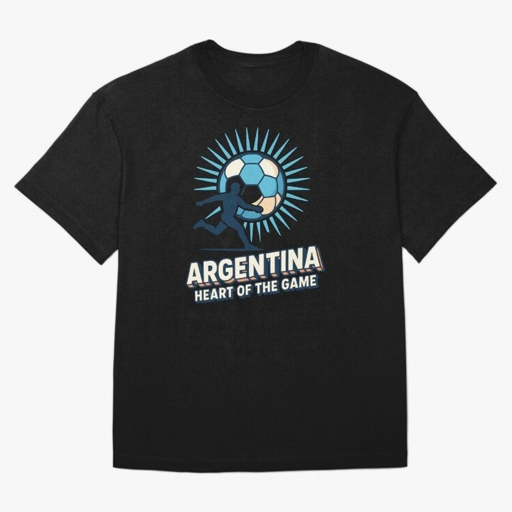 Argentina Heart of the Game ¨C Retro Soccer Fan Design Oversized T-Shirt Bring Champion Energy into FIFA World Cup 2026 Group Stage Centered on Haaland, England Energy, Champion Mindset, Group Stage Buzz, Knockout Tension and Passionate Fan