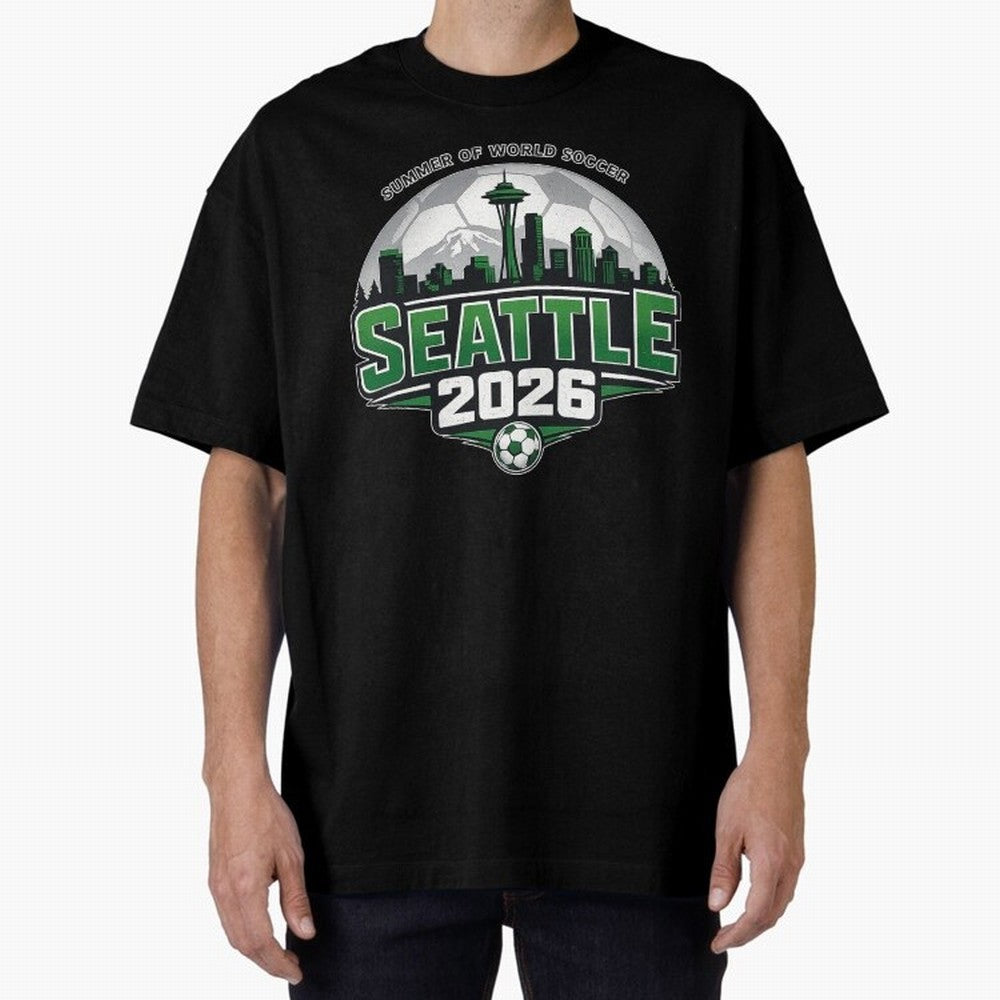 World Soccer Tournament Cup 2026 Seattle Oversized T-Shirt Celebrate Every Goal in FIFA World Cup 2026 Group Stage Made for Messi, Neymar and Mbappe, Germany Energy, Classic Soccer Heritage, Championship Pressure, Fan Loyalty and International