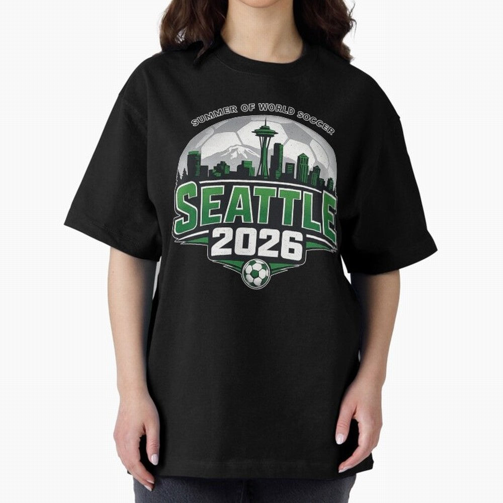World Soccer Tournament Cup 2026 Seattle Oversized T-Shirt Celebrate Every Goal in FIFA World Cup 2026 Group Stage Made for Messi, Neymar and Mbappe, Germany Energy, Classic Soccer Heritage, Championship Pressure, Fan Loyalty and International