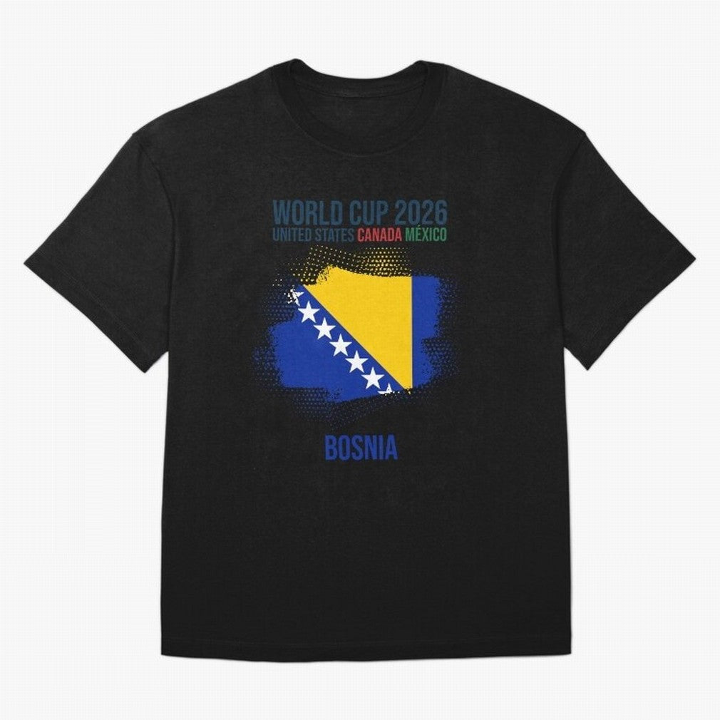 BOSNIA WORLD CUP 2026 Oversized T-Shirt Make Every Kick Count in Global Football Passion for FIFA World Cup 2026, Filled with Mbappe and Neymar, Portugal, Spain and Germany, Global Supporter Spirit, Legendary Goals, National Colors and Tournament