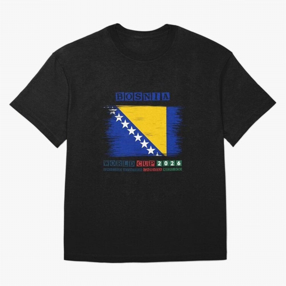 BOSNIA WORLD CUP 2026 Oversized T-Shirt Celebrate Supporters United by Global Football Passion for FIFA World Cup 2026 Group Stage, Featuring Cristiano Ronaldo, Haaland and CR7, Argentina and Brazil, Champion Mindset, Group Stage Buzz, Knockout